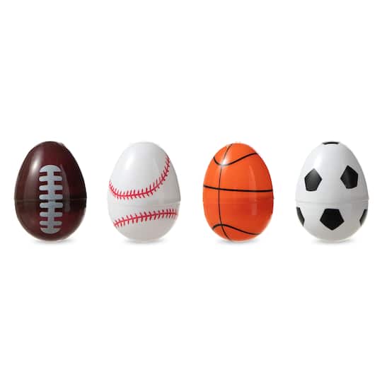 Glitzhome&#xAE; Easter Plastic Fillable Sports Eggs, 48ct.